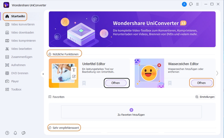 Grundlagen des Wondershare UniConverters - Nützliche Funktionen