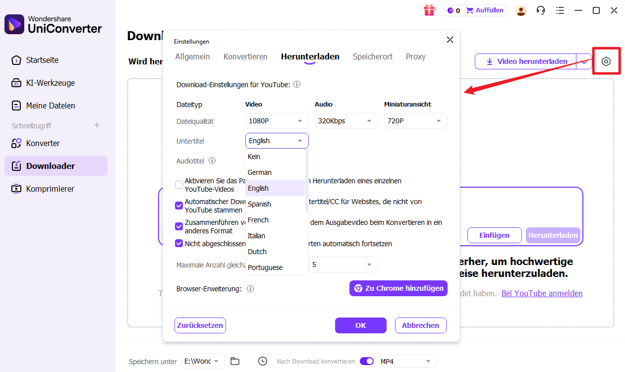 tips download preference setting