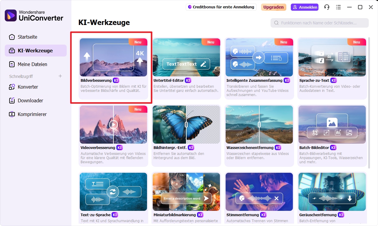 Zugriff auf die Bildverbesserungsfunktion