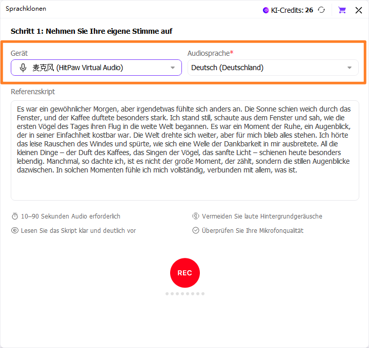 UniConverter: Schritt 3 zum Klonen Ihrer Stimme