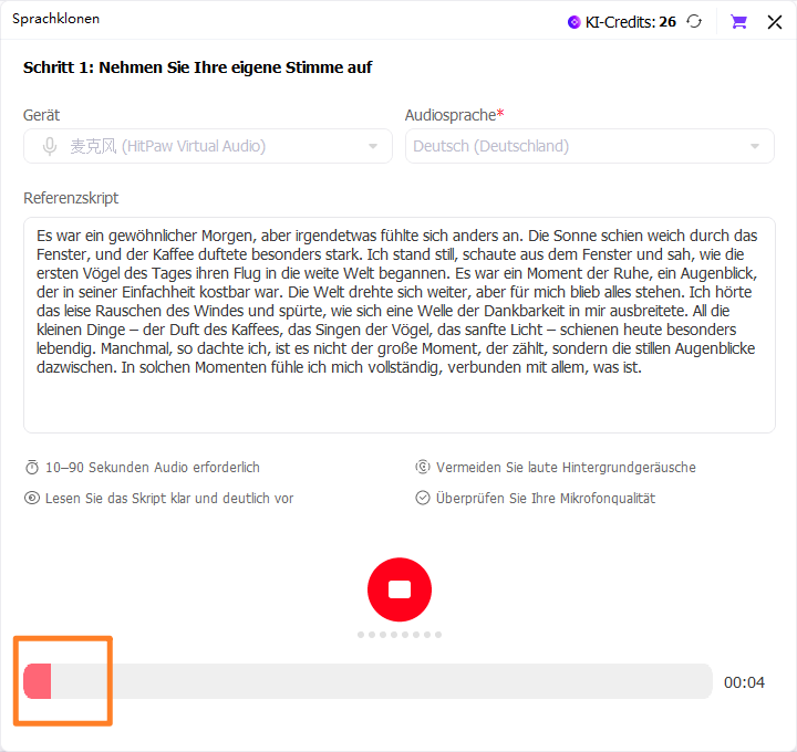 UniConverter: Schritt 4 zum Klonen Ihrer Stimme