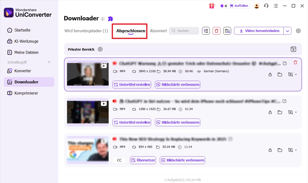 Youtube zu MP3 downloaden - Schritt 4: Heruntergeladene MP3 Dateien auffinden