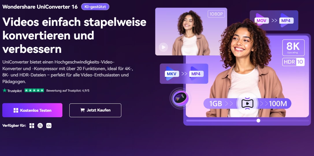 UniConverter - zuverlässige Pornhub Video Download Software für Deutschland