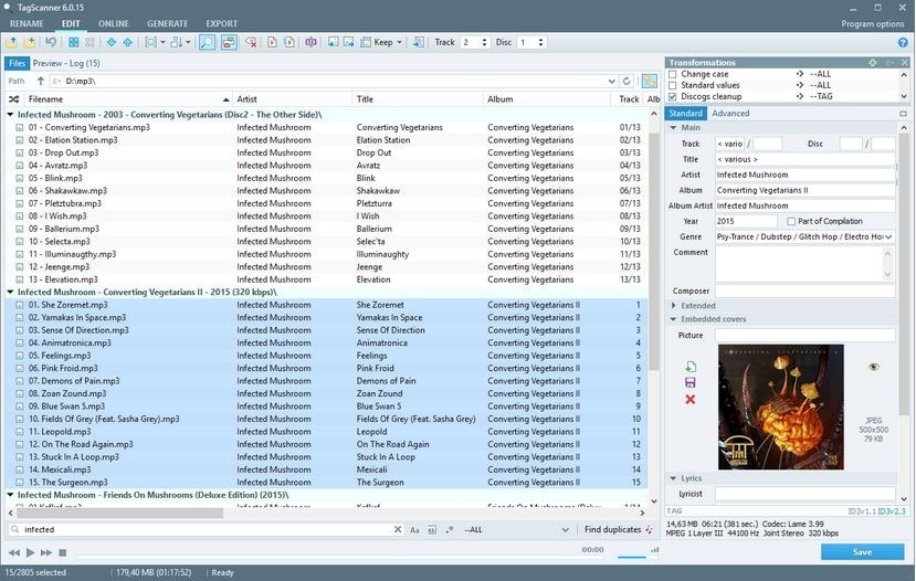 flac tag editor mit TagScanner